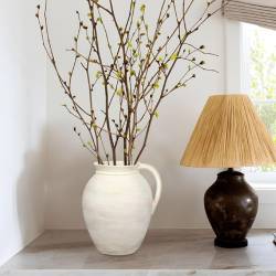 Vintage Vasen mit Griffen Keramikvase Handgemachte Terrakotta-Vase Tischvase aus Keramik für Deko Wohnzimmer Home Office, Vase für Pampasgras, Rustikales